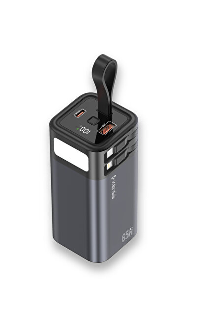 Kensa 65W PD Süper Hızlı 20.000mAh Dahili Kablolu Taşınabilir