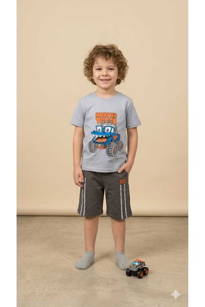 Boy's Summer Shorts Set T-Shirt Shorts Cotton Casual Comfortable Combination 3-4-5-6 Years Old