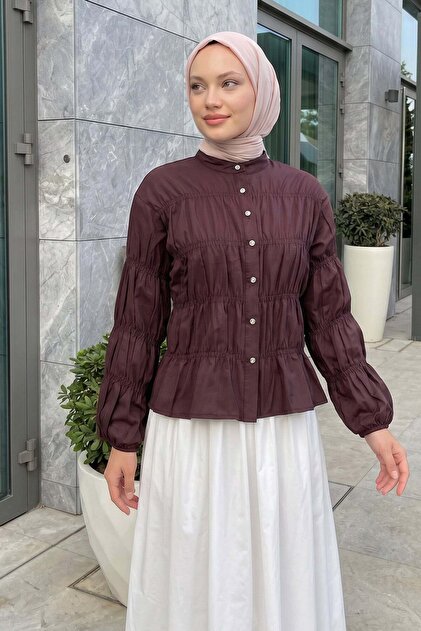 Gipe Detailed Shirt Y0146 - Mürdüm