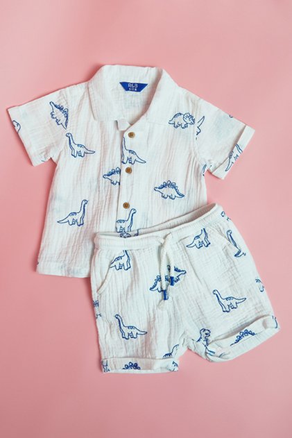 Printed Shirt and Shorts Set
