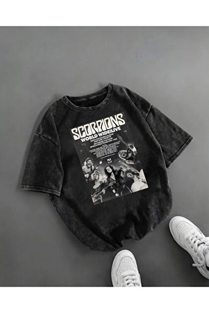 Overdrive Scorpions Crazy World Tour 1991 Unisex Retro Rock Siyah