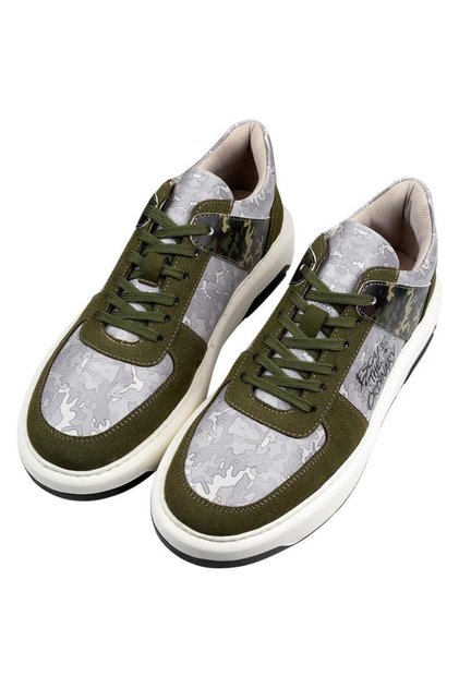 Ανδρικά Vegan Δερμάτινα Γκρι Sneakers - Σχέδιο Camo σε κανονικό χρώμα