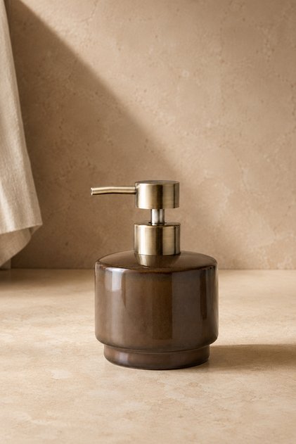 Terra Seramik Sıvı Sabunluk Kahverengi 9x13 cm