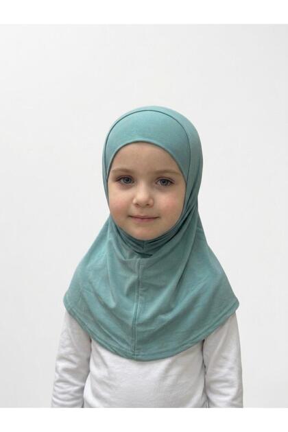 Girl's Two-Piece Hijab - Ready-To-Wear Islamic Scarf - Practical Snap-On Hijab | Flexible Sandy Fabric Daily & Prayer Headscarf (6-11 Years)
