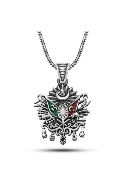 Silver Ottoman State Emblem Men's Necklace (Bc-Bdd413)