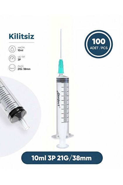 10 cc 3 Parçalı Açık Yeşil 100 Ad./Pkt.