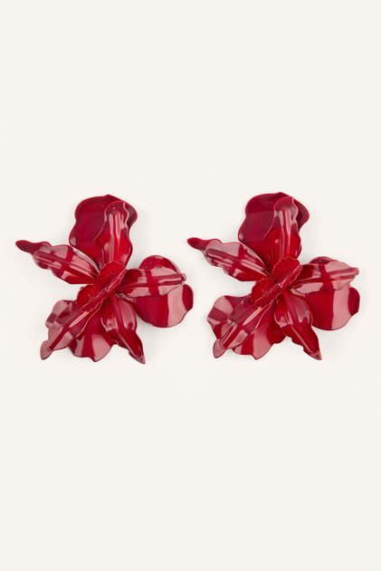 Women's Floral Red Earrings H9972Axns
