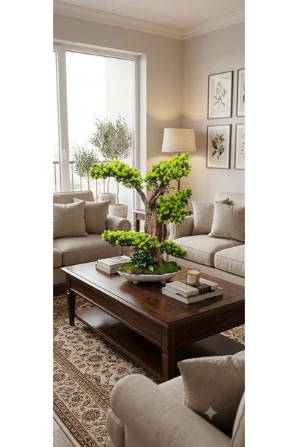 Beyaz Kayık saksıda İki Renkli Bonsai