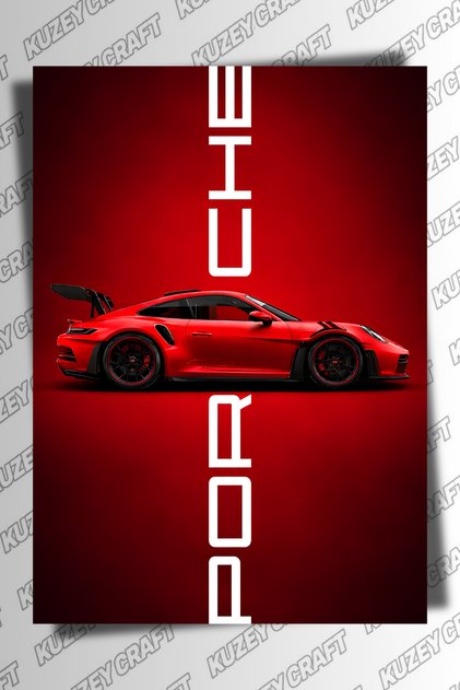 Porsche Metal Poster Duvar Tablosu Özel Tasarım Hediye Parlak HD Baskı Premium Dekor