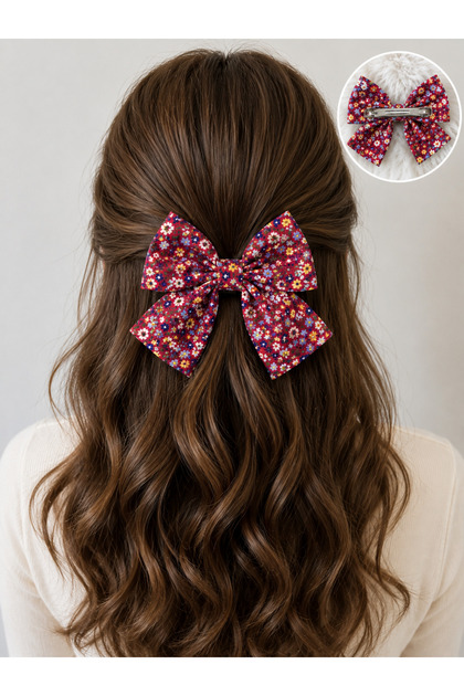Handmade Automatic Bow Clasp - Suitable for Adults and Children. Flowers - Polka Dots - Gingham Checks - Bows - Butterflies - Leopard Prints and Solid Plain Colors