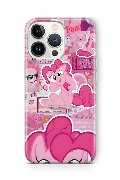 iPhone 14 Pro Max Compatible Pink Pony Patterned Transparent Phone Case