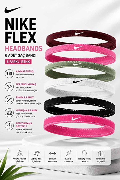 Unisex Pembe Flex Classic Headbands 6pk Printed Saç Bandı