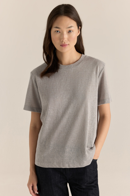 Oversize Gri Kadın T-shırt