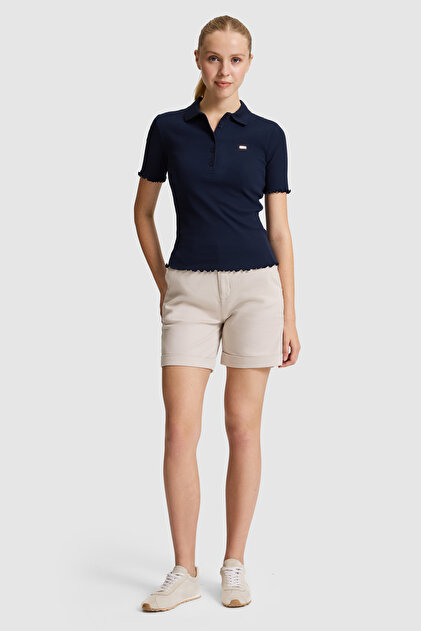 U.S. Polo Assn. Women's Beige Woven Shorts 50325529-Vr011- Trendyol