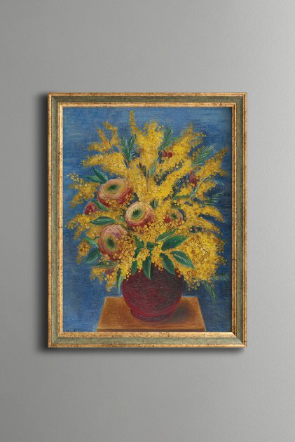 Roses and Mimosas - Vintage Patterned Painting - Fine Model