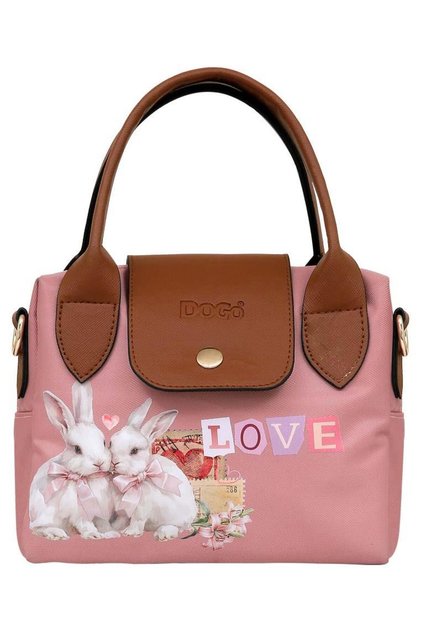 Women's Vegan Beige Medium Handbag - Bunny Love Design