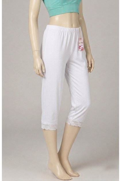 Women's 100% Cotton Capri Leggings under Dress Lace Hem Below Knee Underwear Shorts Summer Breathable Casual Home Wear Prayer Leggings - Pc1