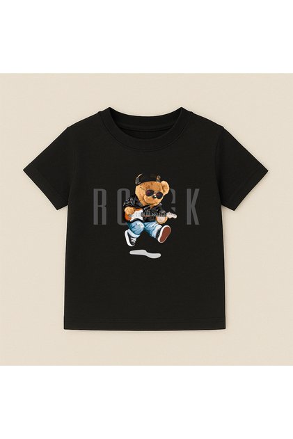 Teddy Bear Printed Crew Neck Cotton Short Sleeve Kids & Youth T-Shirt