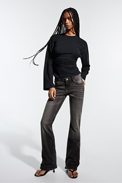 Düşük bel bootcut slim fit jean