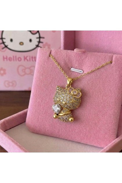 Hello Kitty Kolye - Sanrio İlhamlı Çelik Kolye