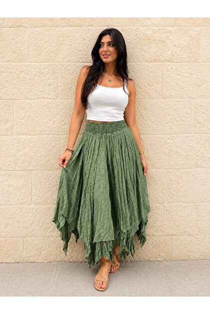 Women's Asymmetrical Cut Lined Cotton Witch Skirt 40-48