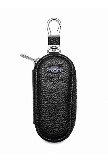 Ford Zippered Leather Patterned Keychain Remote Control Case Imported Stylish Car Keychain