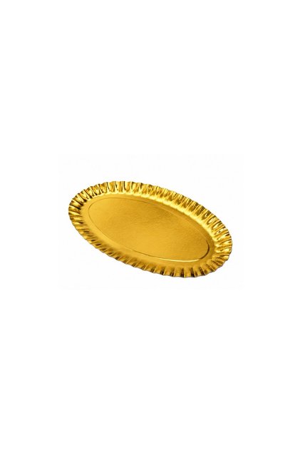 Oval Gold Dessert Trays – Sturdy Disposable Cake Platters for Catering & Parties, Pack of 13