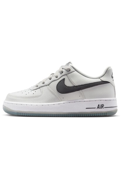 Air Force 1 AF1 GS Leather Unisex Sneaker Hakiki Deri Reflektörlü Günlük Spor Ayakkabı Gri