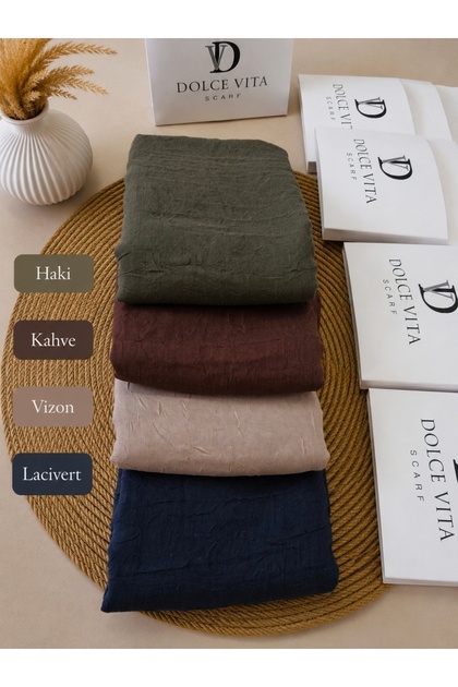 Dolce Vita Orjinal Ütü Gerektirmeyen Bambu Kraş Şal 4'lü Paket