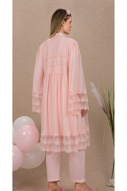 Women's Cotton Maternity and Postpartum Pajama Set - 3-Piece Set with Nursing Detail and Robe