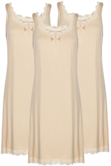 3-Piece Women's Wide Strap Viscose Nightgown 1584