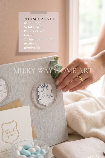 Kişiye Özel İsimli Pleksi Magnet 6 cm – Hoş Geldin Bebek, Baby Shower ve Bebek Mevlidi Hediyeliği 10 ADET
