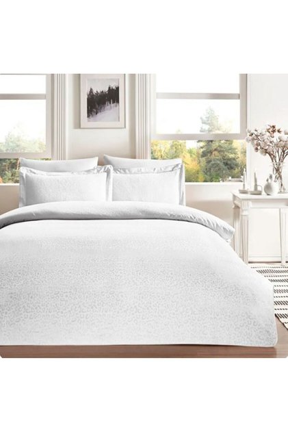 Jakar Pattern Double Duvet Cover Set Leo White