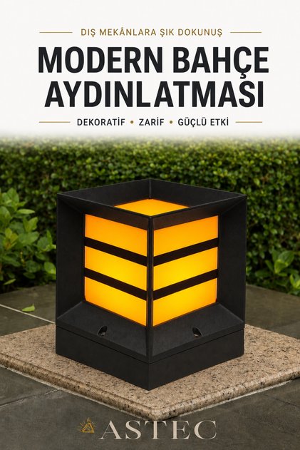 Modern Bahçe Duvar Üstü Aydınlatma Izgaralı Küp Armatürü Siyah Kare Dış Mekân Peyzaj Lambası E27 Duylu