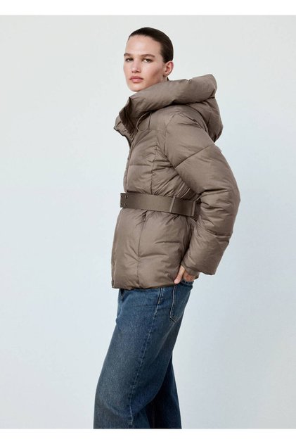 Kemerli kapitone anorak
