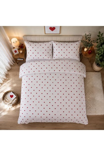 Amour Cotton Double Heart Duvet Cover Set