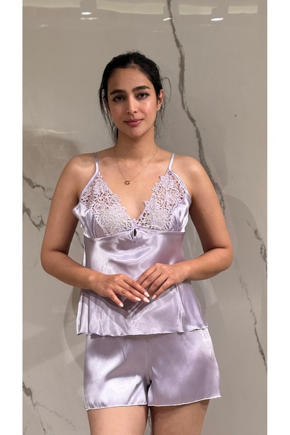6 Piece Satin Waist Lace Dowry Suit Short Nightgown Dressing Gown Pajama Set |   Shorts Set Nightgown Pajama Set