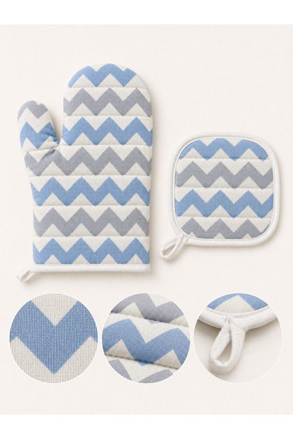 Set of 2 Kitchen Gloves – Heat-Resistant Oven Gloves and Pot Holders