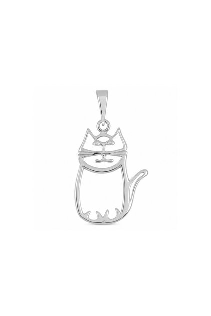 Висулка, Jolie Silver, Сребро проба 925, Мотив котка, 1.9 гр, 25x15 мм