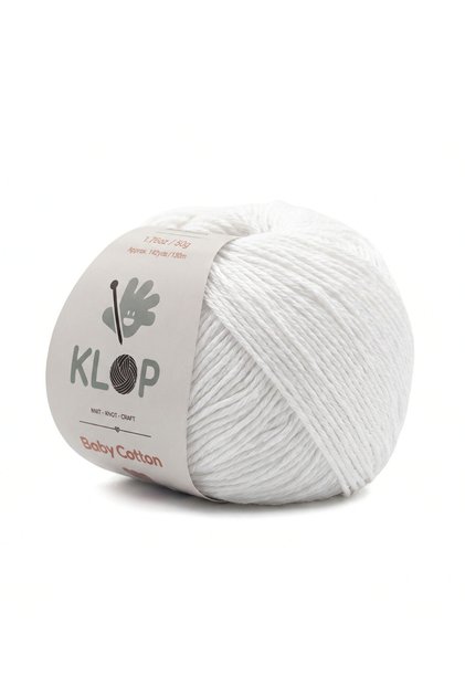Amigurumi İpi Punch İşi Bebek Pamuk İp 50 gr 130 mt Baby Soft Cotton Beyaz