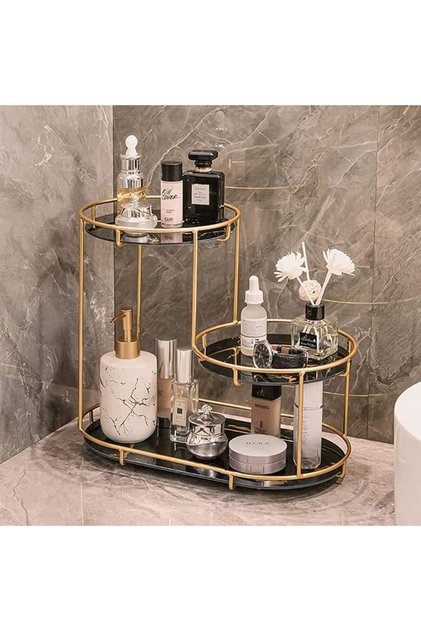 U HOOME Makeup Organizer,3 Tier Cosmetic Storage Basket with Removable Tray,Cosmetics Storage Displa