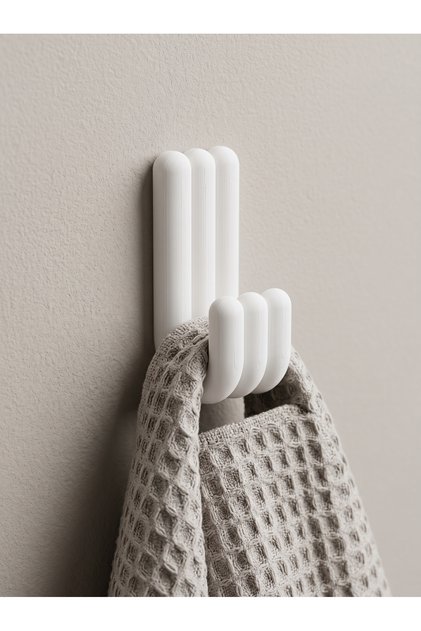 Özel Yapışkanlı Şık Bez / Havlu Askısı / Çift Taraflı Bantlı Mini Askı (7 cm) / Banyo & Mutfak Organizer