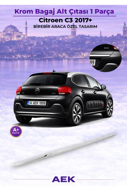 Citroen C3 Bagaj Alt Çıta Paslanmaz Çelik