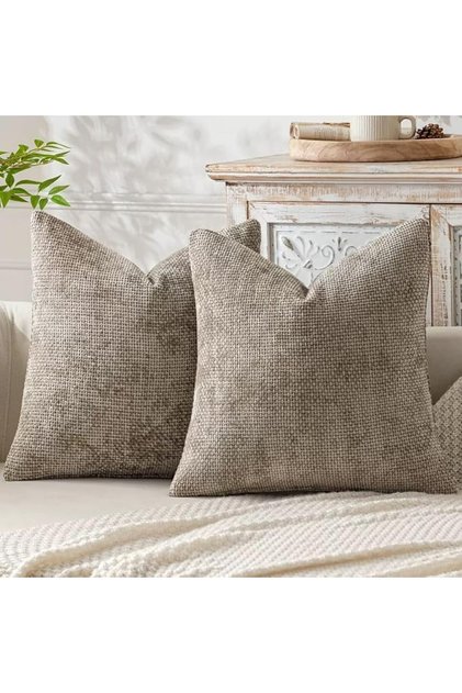 Chenille Cushion Cover Throw Pillow Covers 45 x 45 CM Pack of 2 Modern Decorative Pillowcase Farmhou