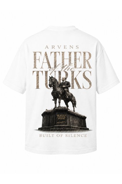 Ataturk Front and Back Printed Oversize 100% Cotton Fabric T-Shirt Unisex Design Quality Print White