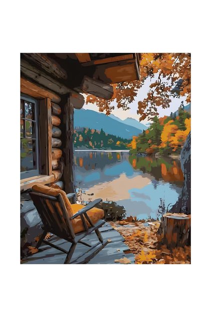 Set pictura pe numere - panza pe rama lemn 40x50 cm, H1296, NEVERMORE, tablou cu schita, 3 pensule si vopsea acrilica
