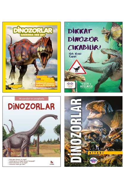 Dinozorlar Hakkında Her Şey Dikkat Dinozor Çıkabilir İlk Sorular ve Cevaplarla Dinozorlar Dinozorlar Kitabı / 4lü Çocuklar için Dinazor Kitapları Dinazorlar Dünyası Trex