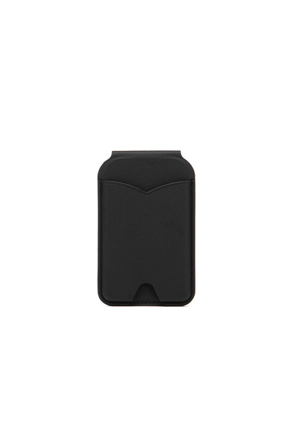 black INEYES New Magnetic Wallet Stand with Mirror Compatible with Magsafe Adjustable Kickstand PU L