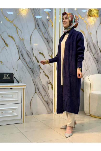 Ny Mehli̇ka Long Angora Cardigan 3372