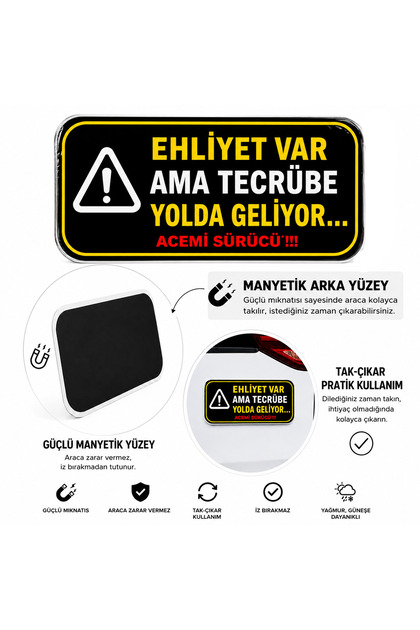 Beginner Driver - Beginner Driver Magnet Detachable Magnetic Car Trunk Warning Sign - Eh